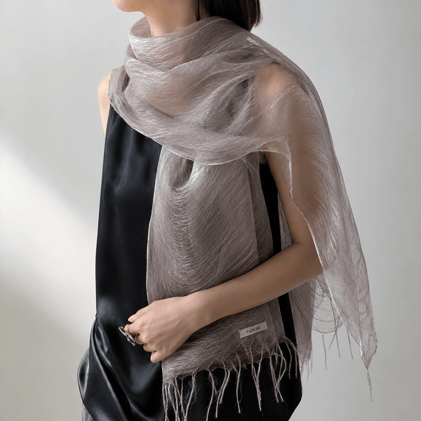 Mauve Gray Mulberry Silk Scarf