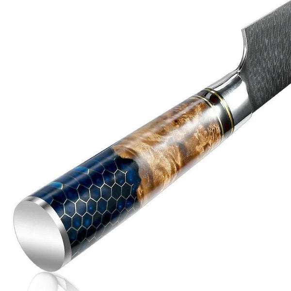 Maverick VG10 Chef Knife Damascus Petty Knife with Exotic Olive Wood Handle - Gifts for You 'n Me