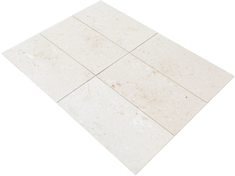Mayra White Limestone Brushed Floor and Wall Tile 24
