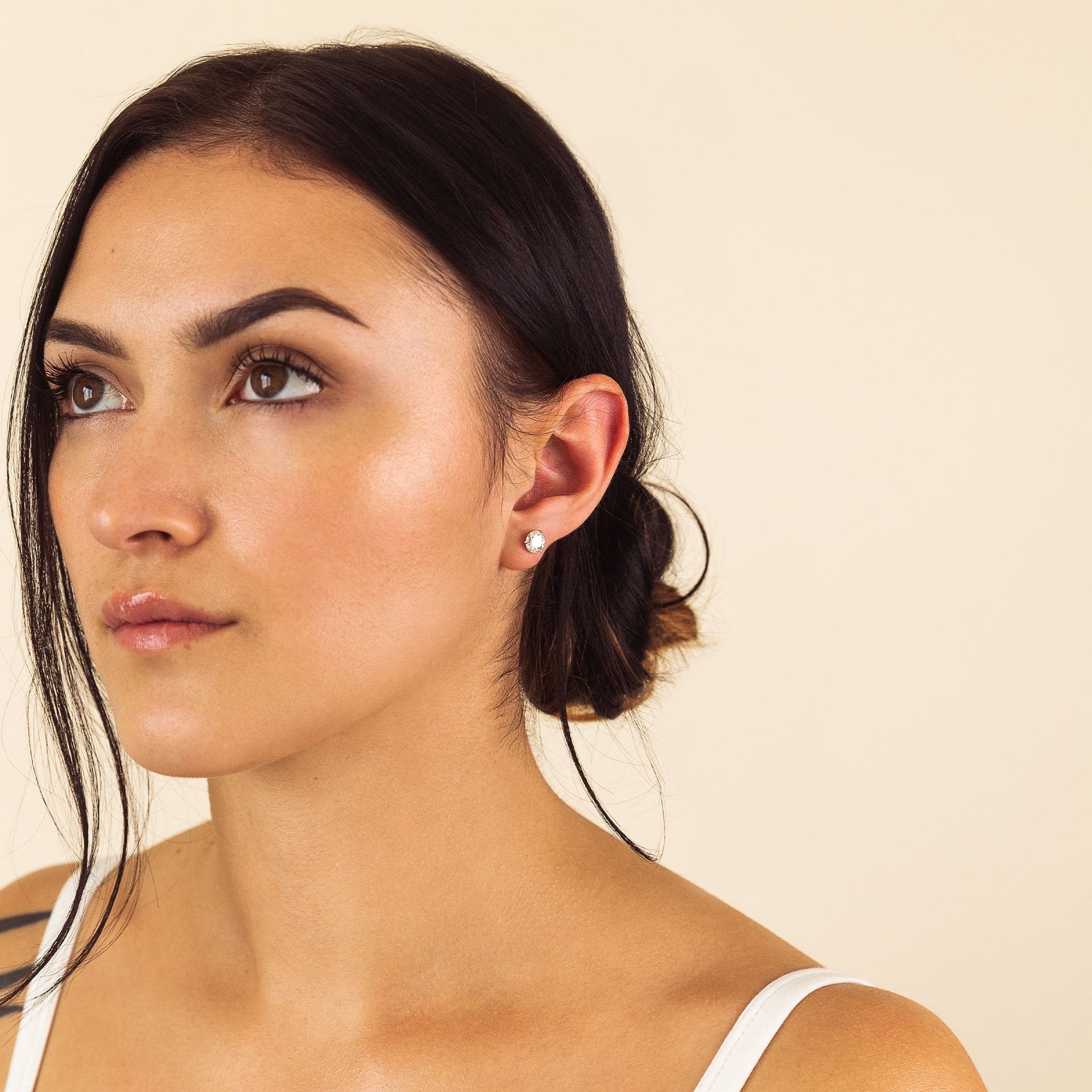 14K Gold GRA-Certified Moissanite Stud Earrings