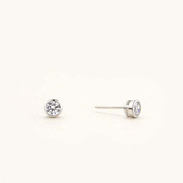 Bezel Stud Earrings - Gifts for You 'n Me