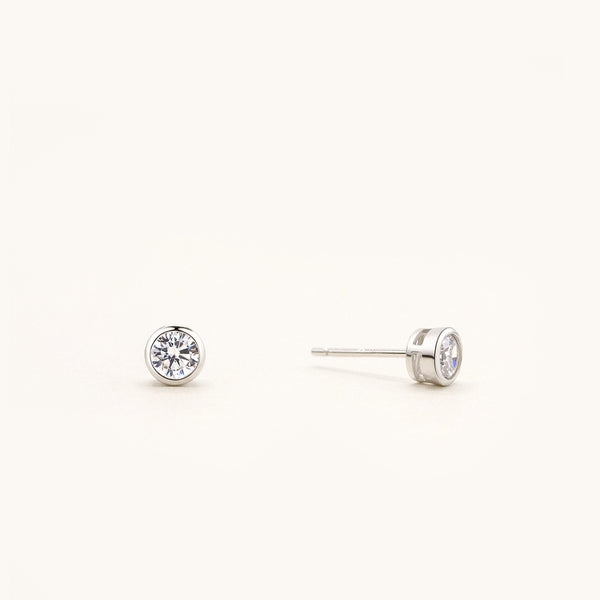Bezel Stud Earrings