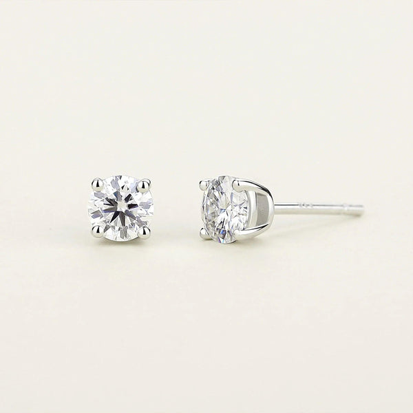 Lavishe Moissanite Stud Earrings GRA-Certified Lab Created Diamond 18K Gold Plated 925 Sterling Silver Earrings - Gifts for You 'n Me