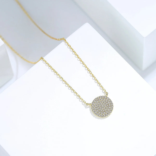Pave Circle Disc Necklace - Gifts for You 'n Me