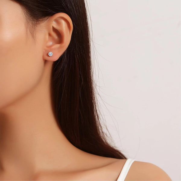 Bezel Stud Earrings - Gifts for You 'n Me
