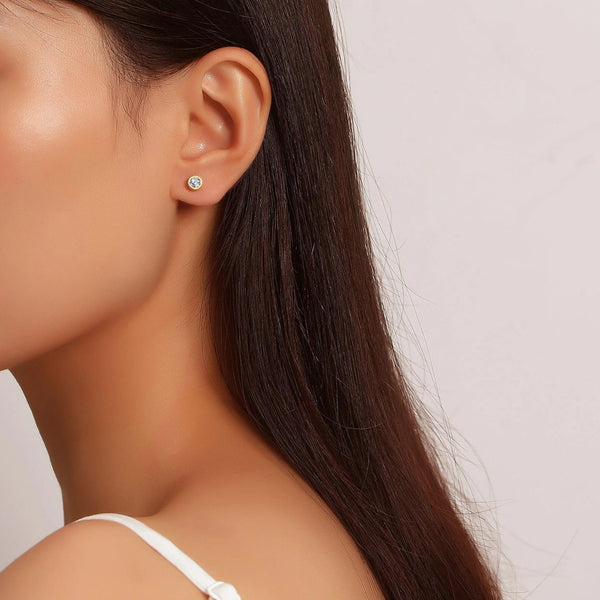 Bezel Stud Earrings - Gifts for You 'n Me
