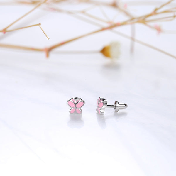 Mini Enamel Screw-back Stud Earrings