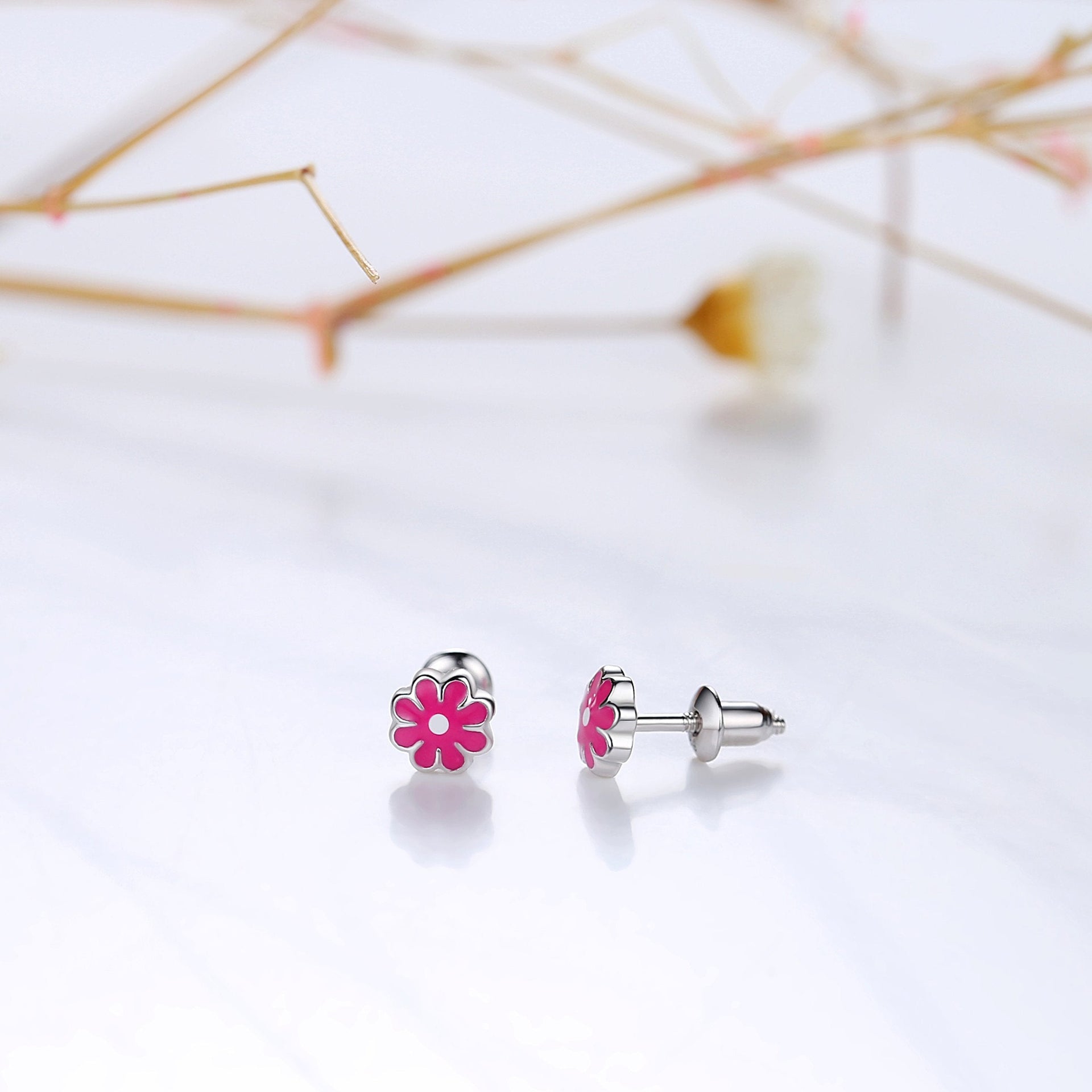 Mini Enamel Screw-back Stud Earrings