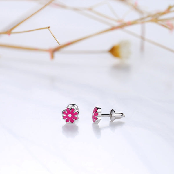 Mini Enamel Screw-back Stud Earrings