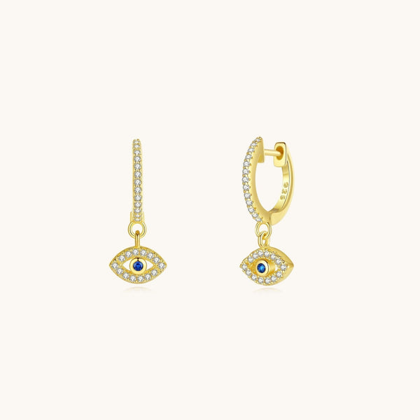 Evil Eye Dangle Hoop Earrings
