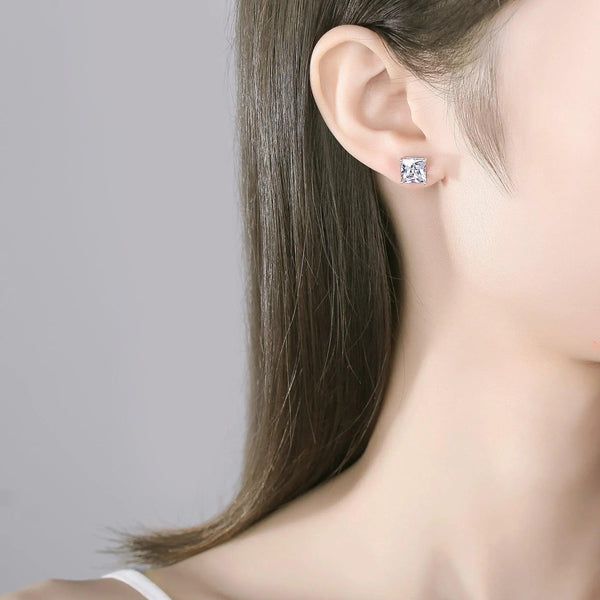 Princess Cut Stud Earrings - Gifts for You 'n Me
