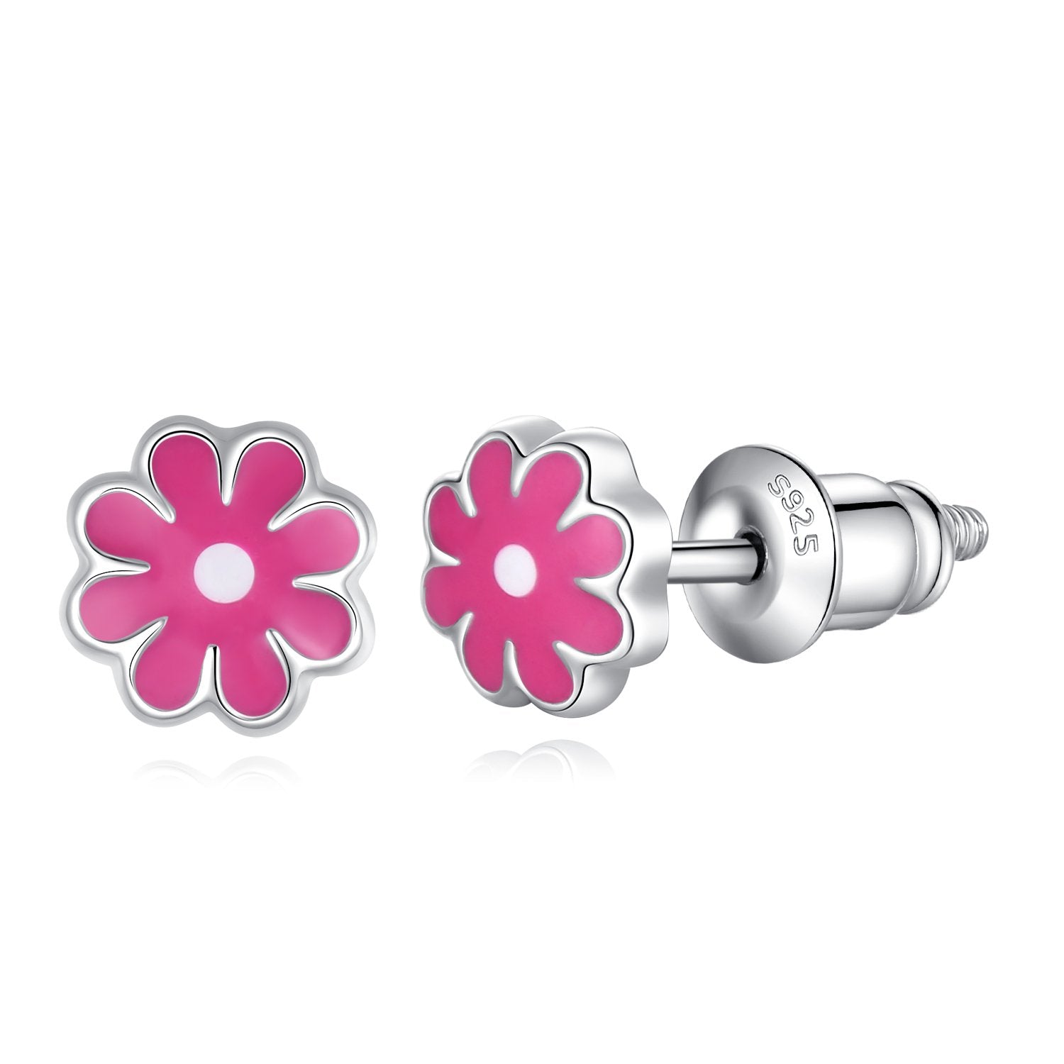 Mini Enamel Screw-back Stud Earrings