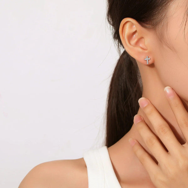 Cross Stud Earrings - Gifts for You 'n Me