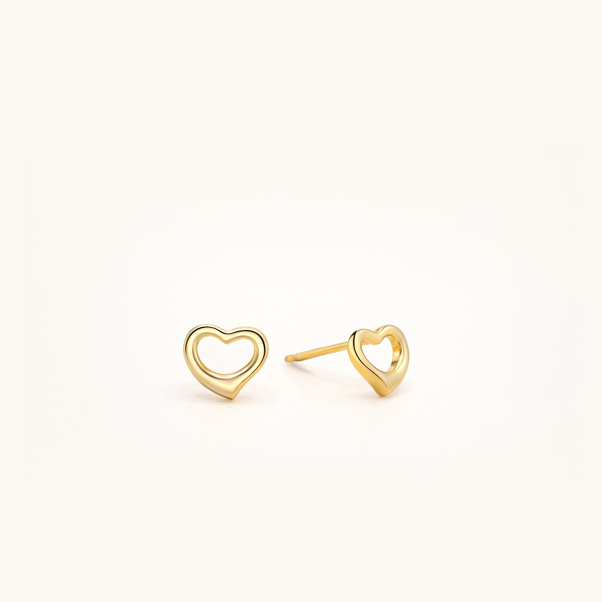 Plain Open Heart Studs