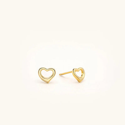 Plain Open Heart Studs