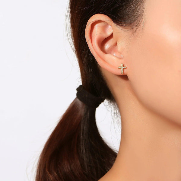 Cross Stud Earrings - Gifts for You 'n Me