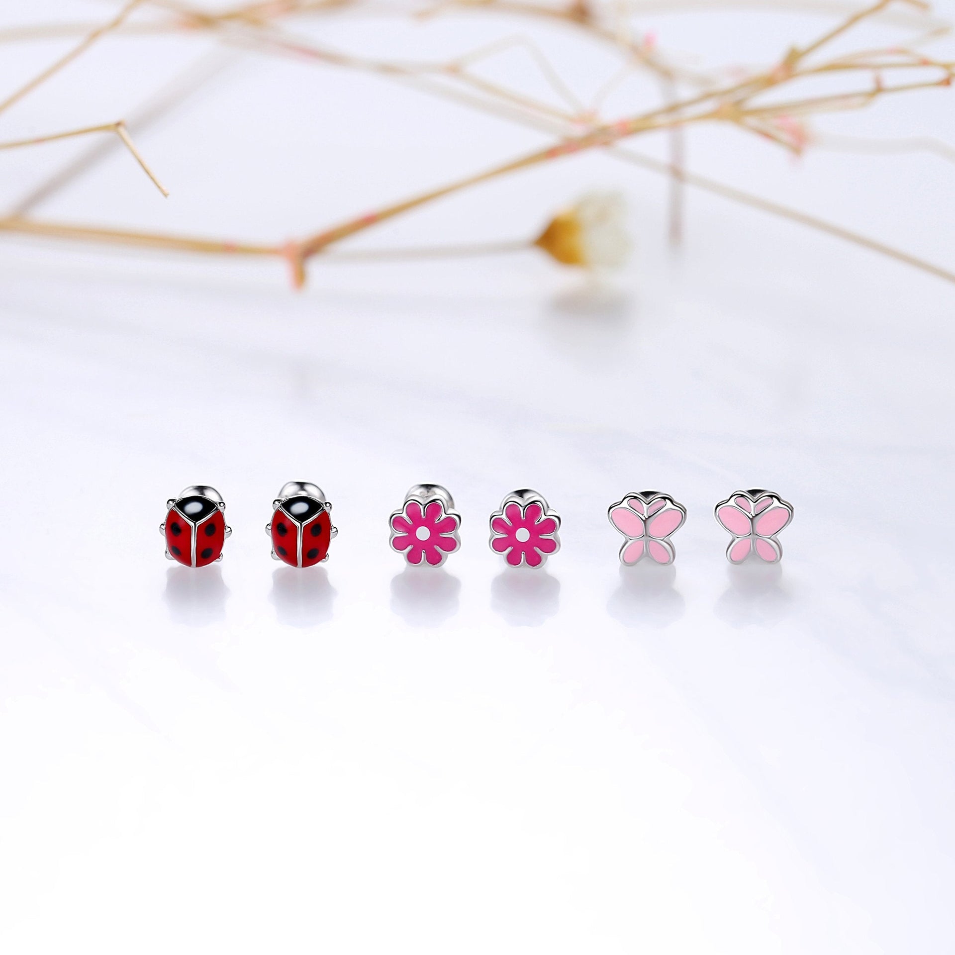 Mini Enamel Screw-back Stud Earrings