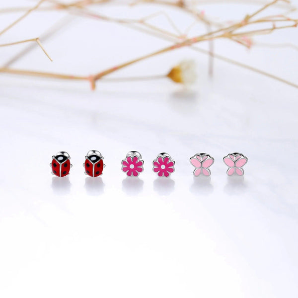 Mini Enamel Screw-back Stud Earrings - Gifts for You 'n Me