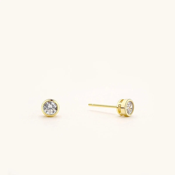 Bezel Stud Earrings - Gifts for You 'n Me