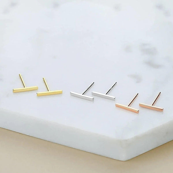 Lavishe 925 Sterling Silver Flat Bar Stud Earrings - Gifts for You 'n Me