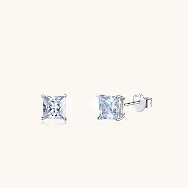 Princess Cut Stud Earrings - Gifts for You 'n Me