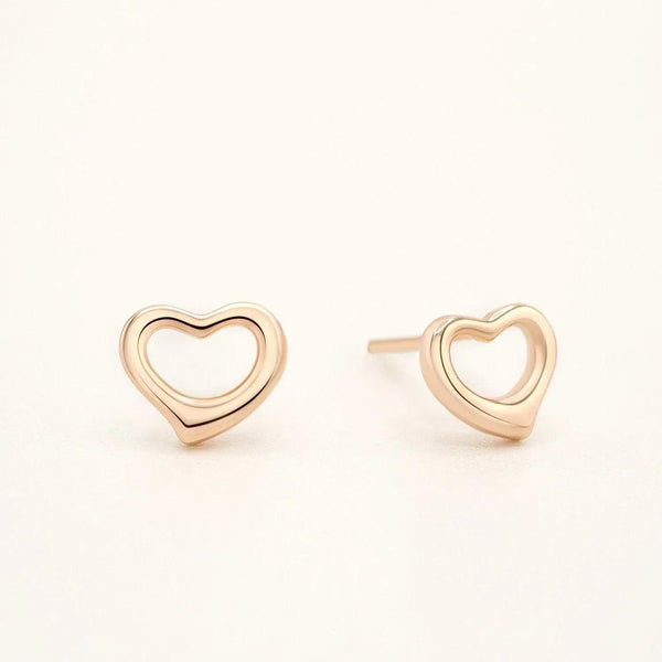 Plain Open Heart Studs - Gifts for You 'n Me