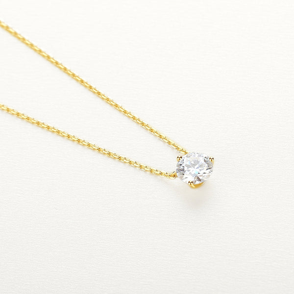 14K Gold Chain Necklace with GRA-Certified Moissanite