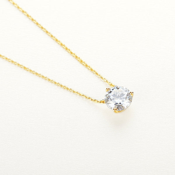 14K Gold Chain Necklace with GRA-Certified Moissanite