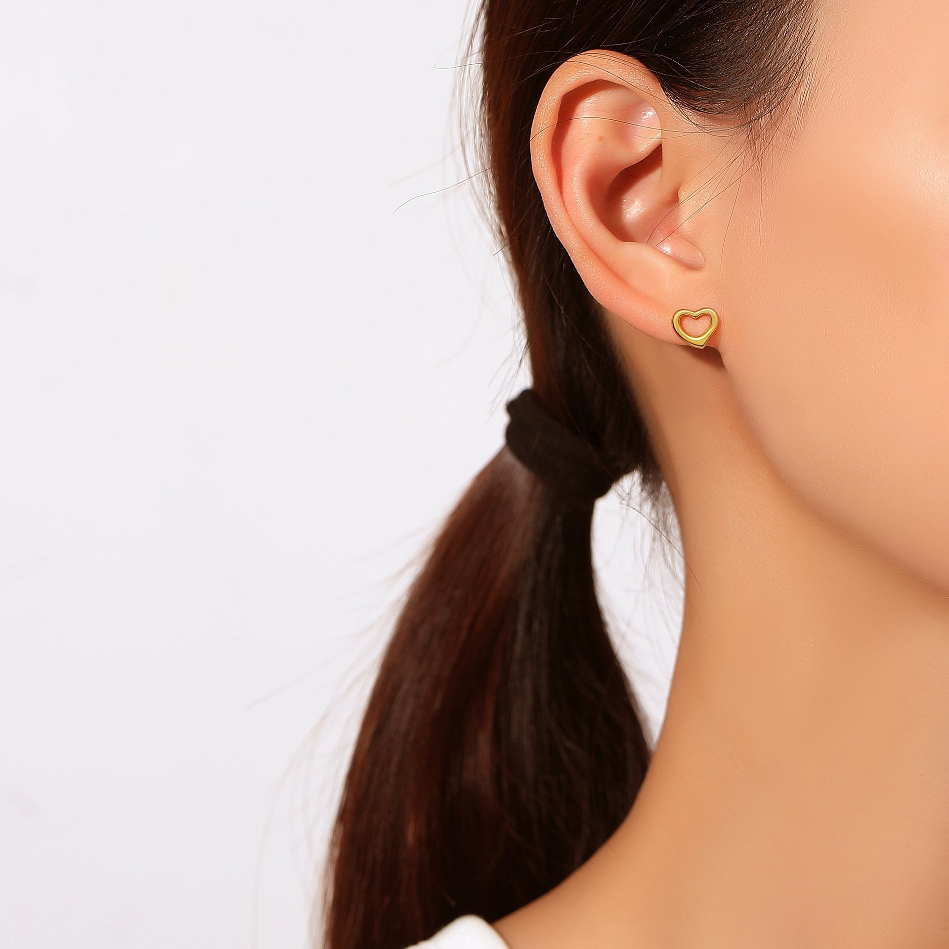 Plain Open Heart Studs