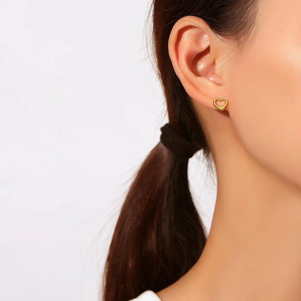 Plain Open Heart Studs - Gifts for You 'n Me