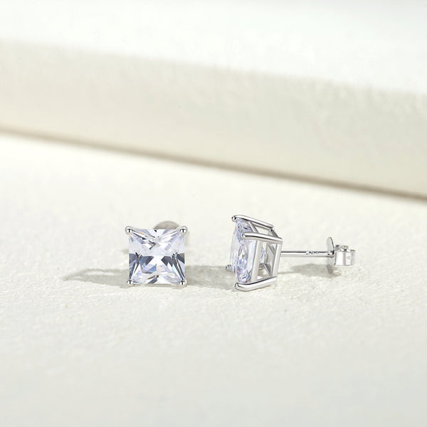 Princess Cut Stud Earrings