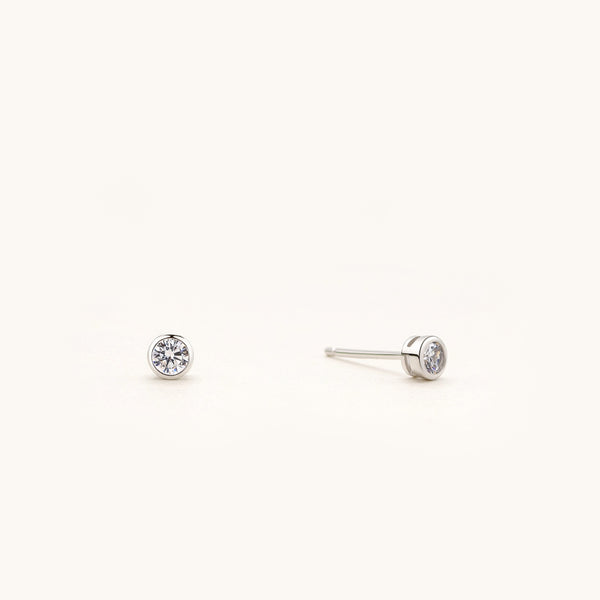 Bezel Stud Earrings