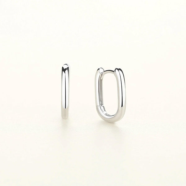 Silver Oblong Hoops - Gifts for You 'n Me