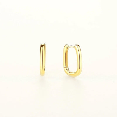 Silver Oblong Hoops