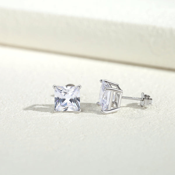 Princess Cut Stud Earrings