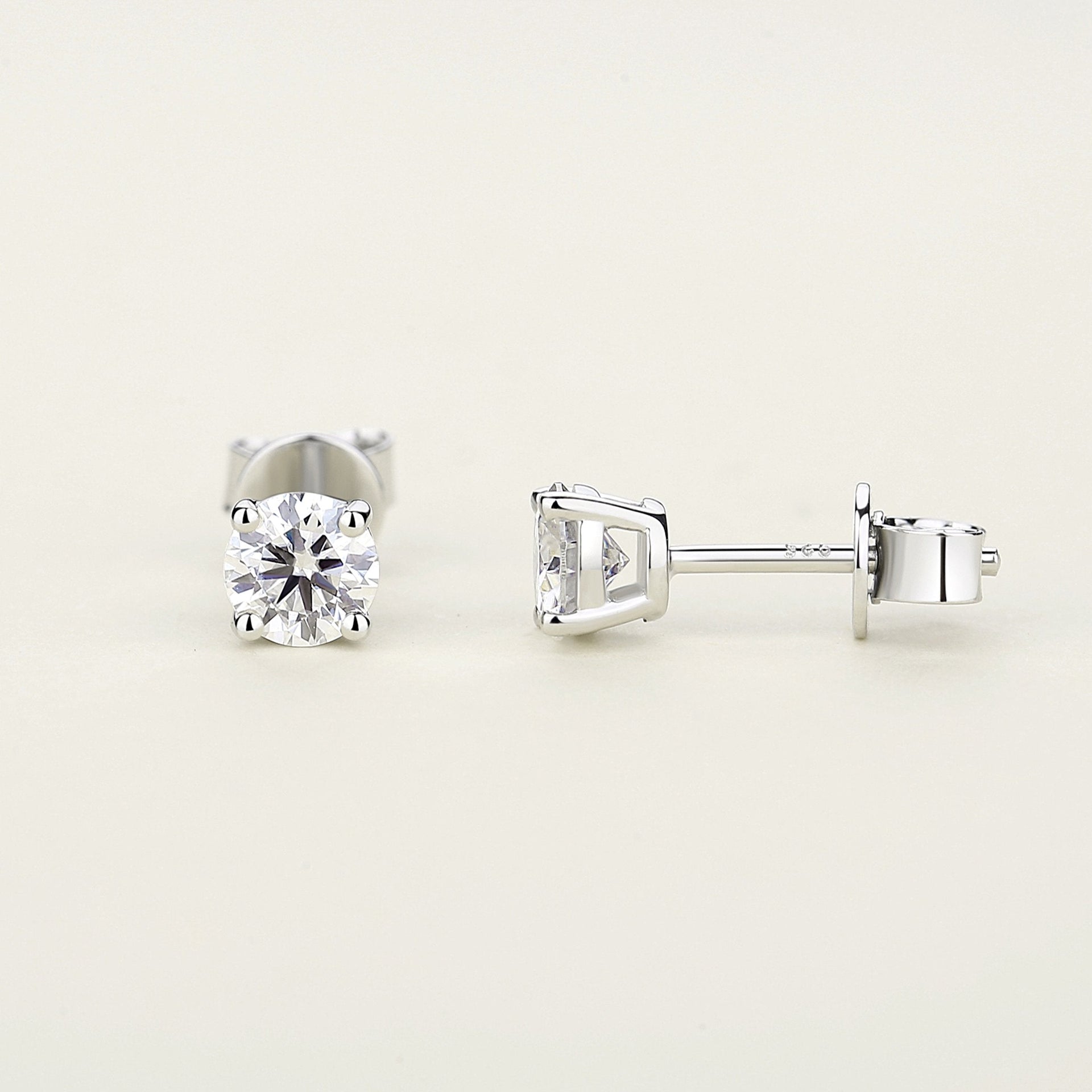 Lavishe Moissanite Stud Earrings GRA-Certified Lab Created Diamond 18K Gold Plated 925 Sterling Silver Earrings