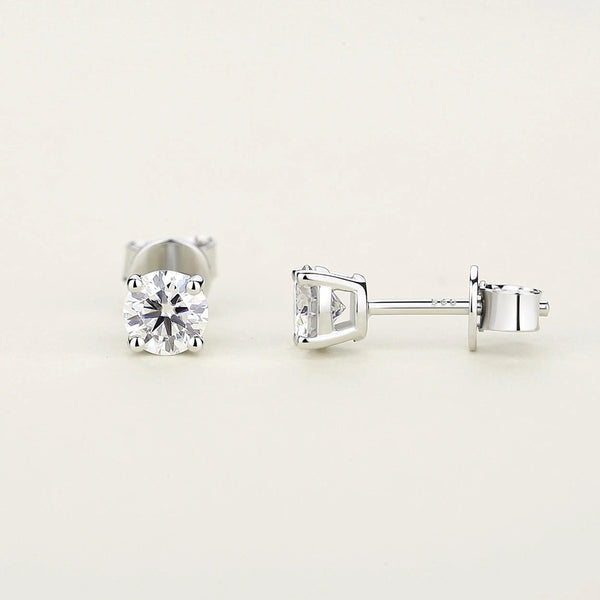 Lavishe Moissanite Stud Earrings GRA-Certified Lab Created Diamond 18K Gold Plated 925 Sterling Silver Earrings - Gifts for You 'n Me