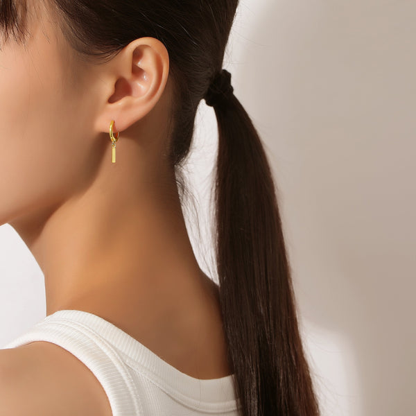 Dangle Bar Hoop Earrings