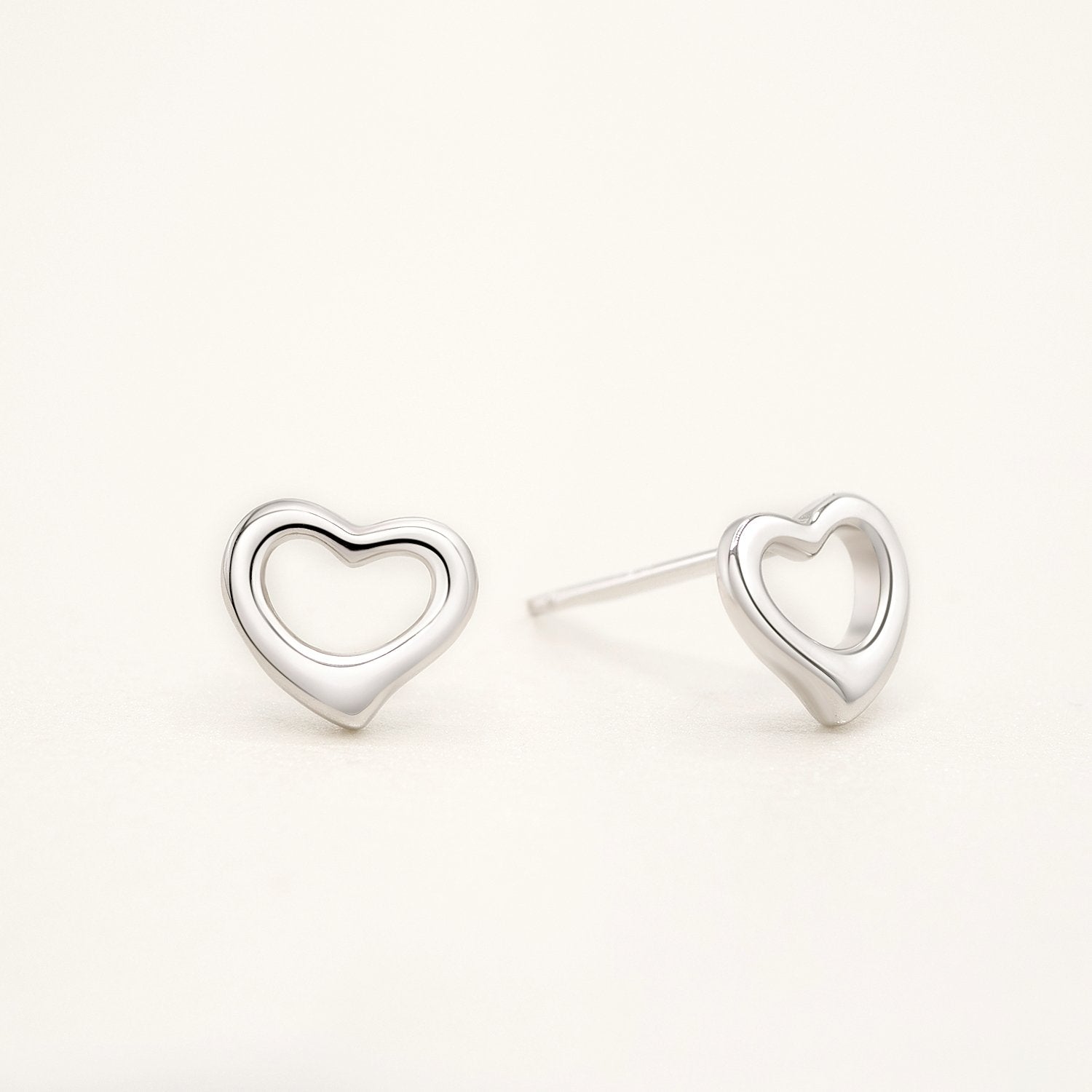 Plain Open Heart Studs