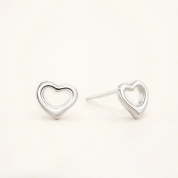 Plain Open Heart Studs - Gifts for You 'n Me