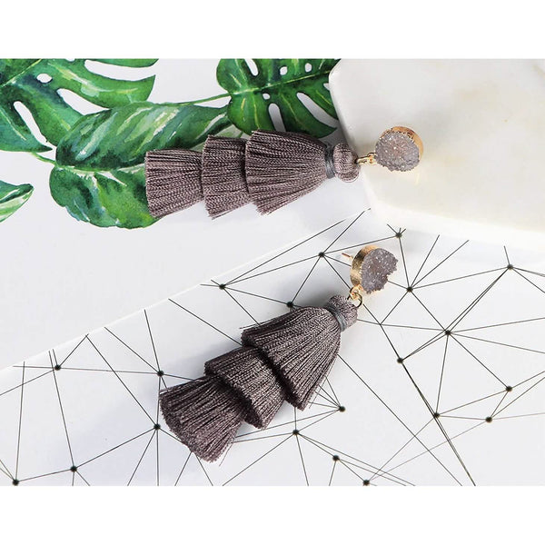 Me&Hz Colorful Layered Tassel Earrings