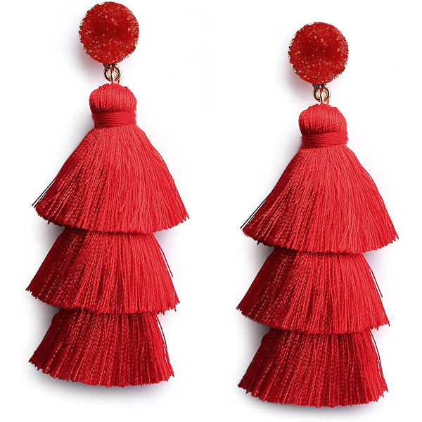 Me&Hz Colorful Layered Tassel Earrings
