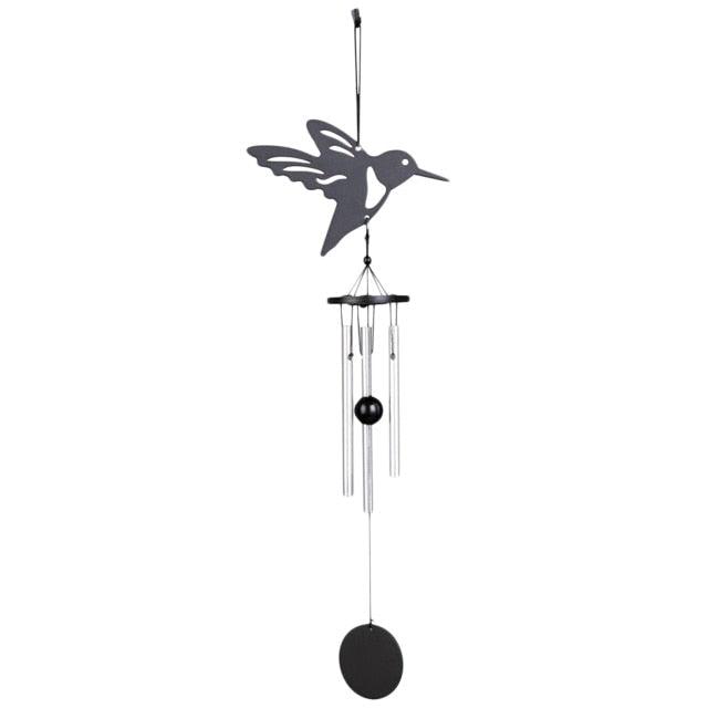 Memorial Butterfly Wind Chimes Angel  Wings Flying Bird Wind Chimes Garden Art Wings Wind Chime Patio Hummingbird Wind Chime Garden Hanging Decoration Outdoor Large Chimes For Patio  Porch Yard Black