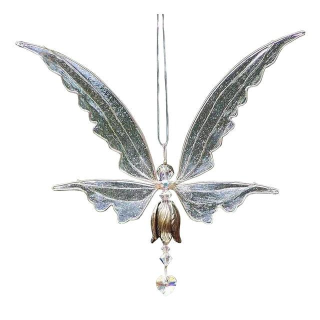 Memorial Butterfly Wind Chimes Angel  Wings Flying Bird Wind Chimes Garden Art Wings Wind Chime Patio Hummingbird Wind Chime Garden Hanging Decoration Outdoor Large Chimes For Patio  Porch Yard Black