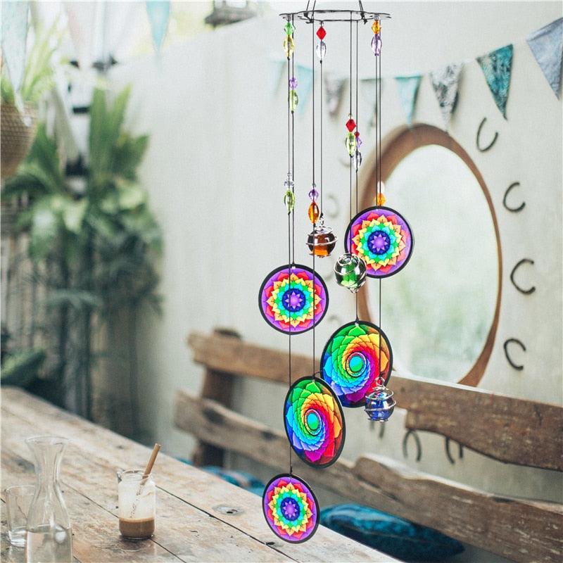 Memorial Wind-chimes Crystal Ball Rainbow Maker Window Sun-catcher Hanging Fengshui Wind Chimes Decoration For Patio Balcony Garden Ornaments Decor For Window Home Garden