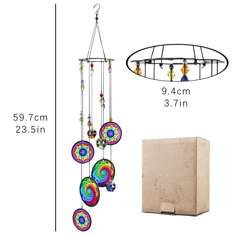 Memorial Wind Chimes Rainbow Maker Window Hanging Sun Catcher Wind Chimes Decoration For Patio Balcony Garden Wall Hanging Ornament Decor