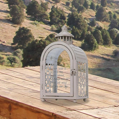 11'' High Memorial Remembrance Lantern (Grey, Without Candle)
