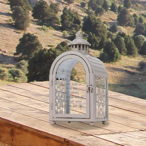 11'' High Memorial Remembrance Lantern (Grey, Without Candle)