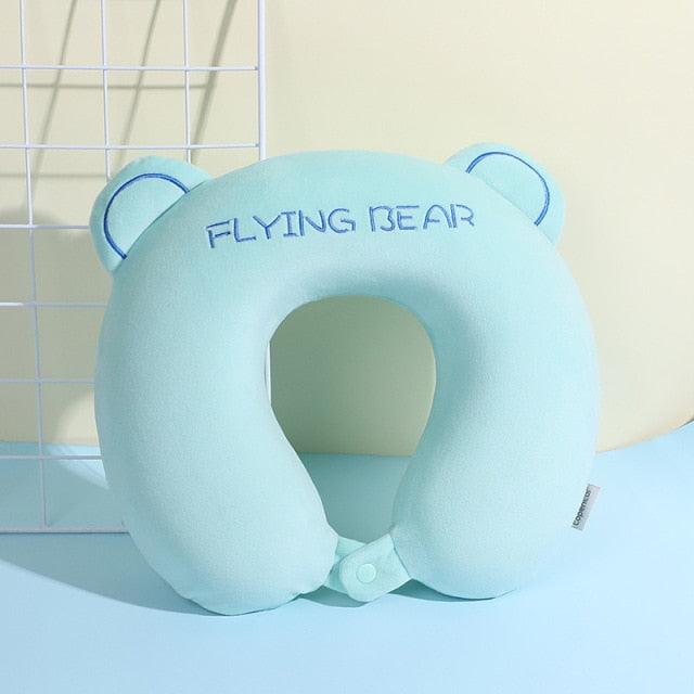 Memory Foam U-Shaped Pillow Slow Rebound Neck Pillow Nap Airplane Pillow Travel Cartoon Memory U-Shaped Headrest Long Trip Memory Foam Pillow with Snap U-Shaped Airplane Car Flight Head Neck Support Pillow with Washable Cover