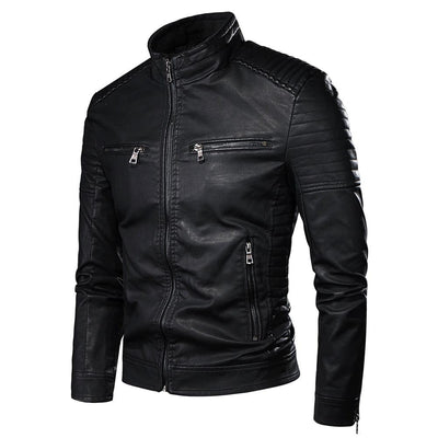 Men Autumn New Casual Vintage PU Leather Jacket Men's Motorcycle Luxury Leather Jacket Men’s Black Jacket For Ridding Motor Bike Outdoor Elegant Jacket For Men Winter Classic Brown Jackets